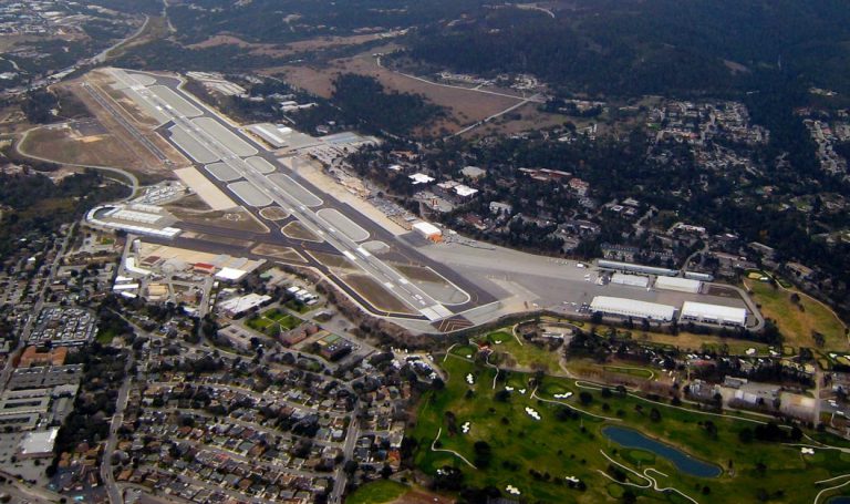 Aerial view of the Monterey regional Airport