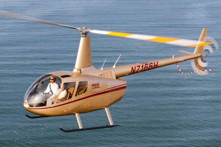 Robinson R66 Helicopter in flight