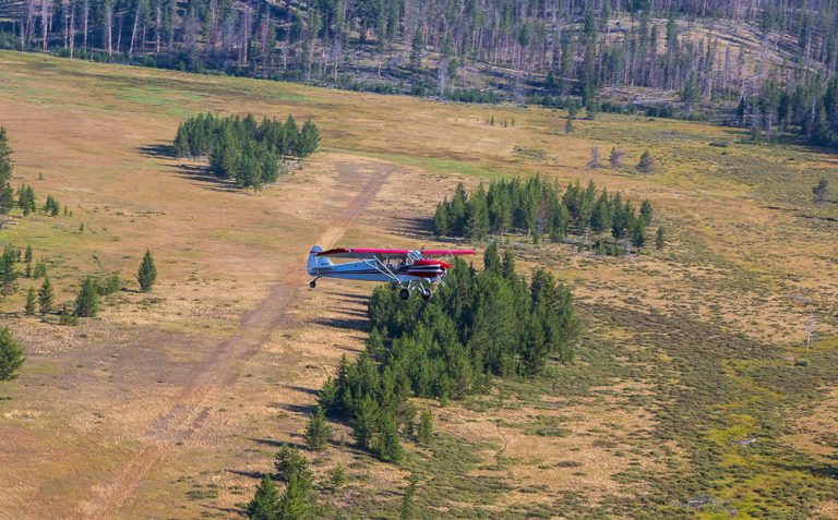 A Cub Aircraft backcountry flying in Idaho